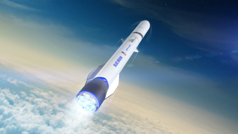 Artist Depiction of New Glenn Launch Vehicle in Flight